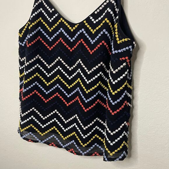 WAYF Women’s Black Chevron Embroidered Camisole Tank Top - Size S - Picture 2 of 5